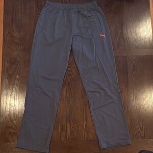 Puma Men's Charcoal Joggers with Orange Logo